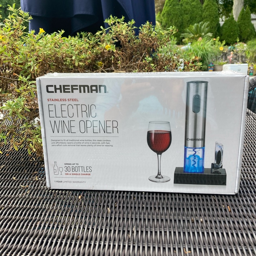 Chefman stainless steel electric wine opener